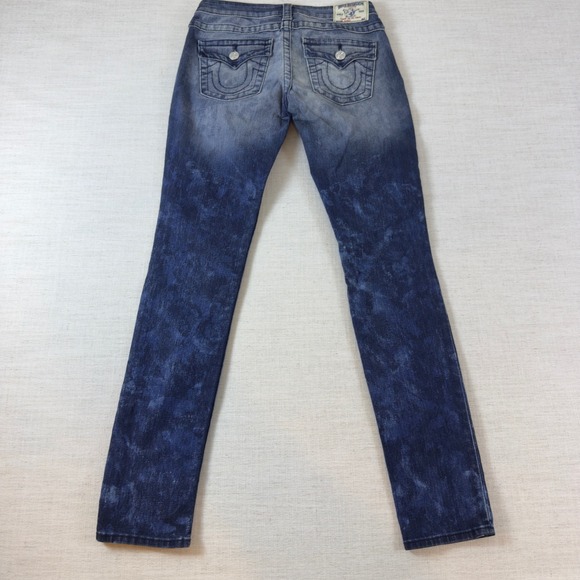 True Religion Denim - True Religion Skinny Jeans Blue Acid Wash Horseshoe Pocket Denim Pants